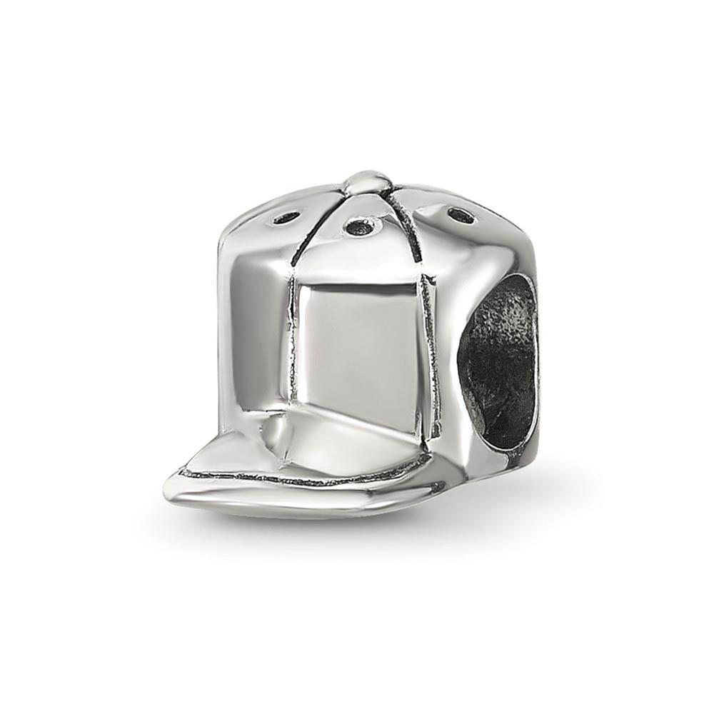 Sterling Silver Ball Cap Bead Charm
