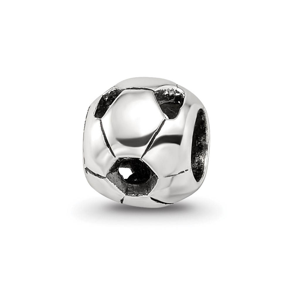 Sterling Silver Soccer Ball Bead Charm