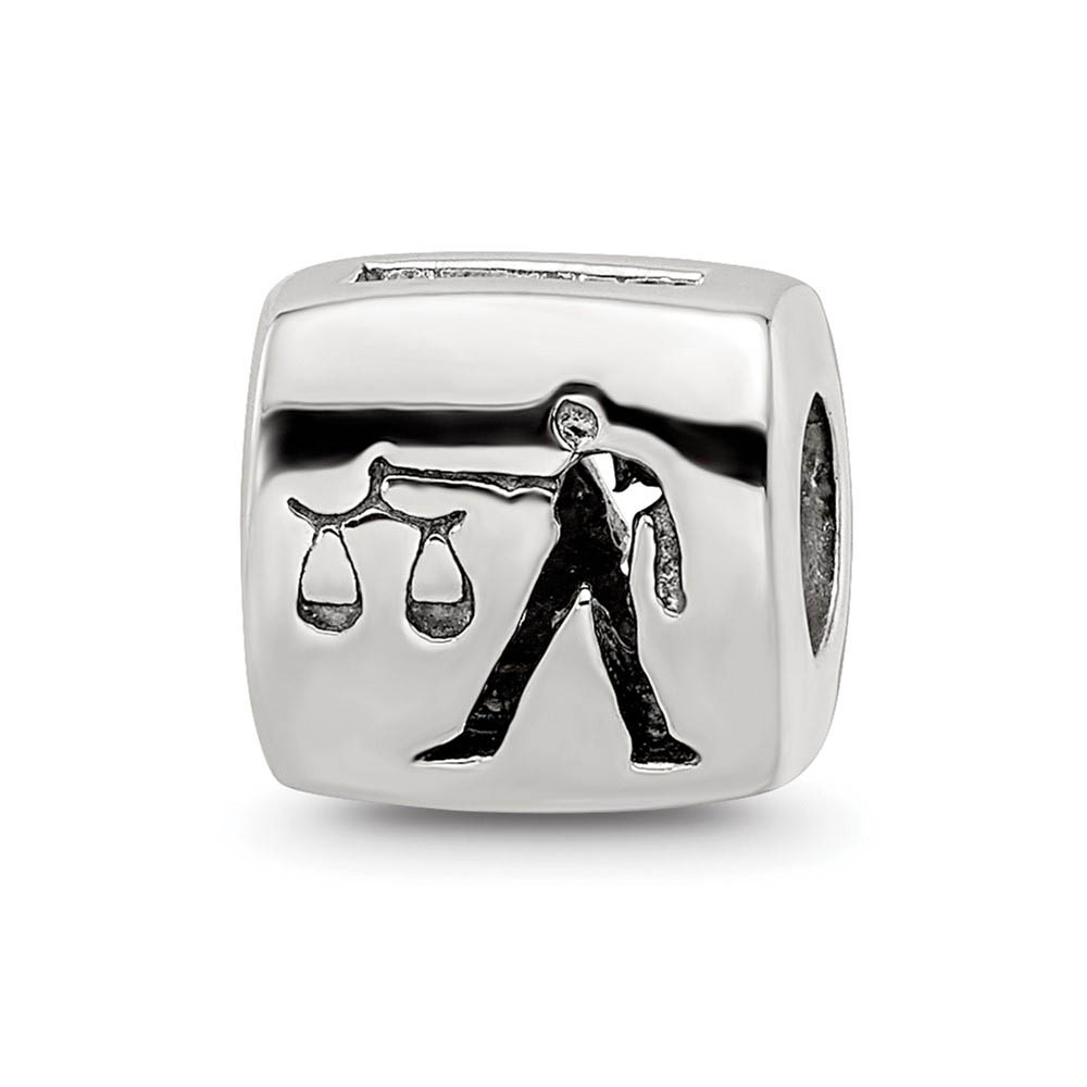 Sterling Silver Libra the Scale Zodiac Bead Charm