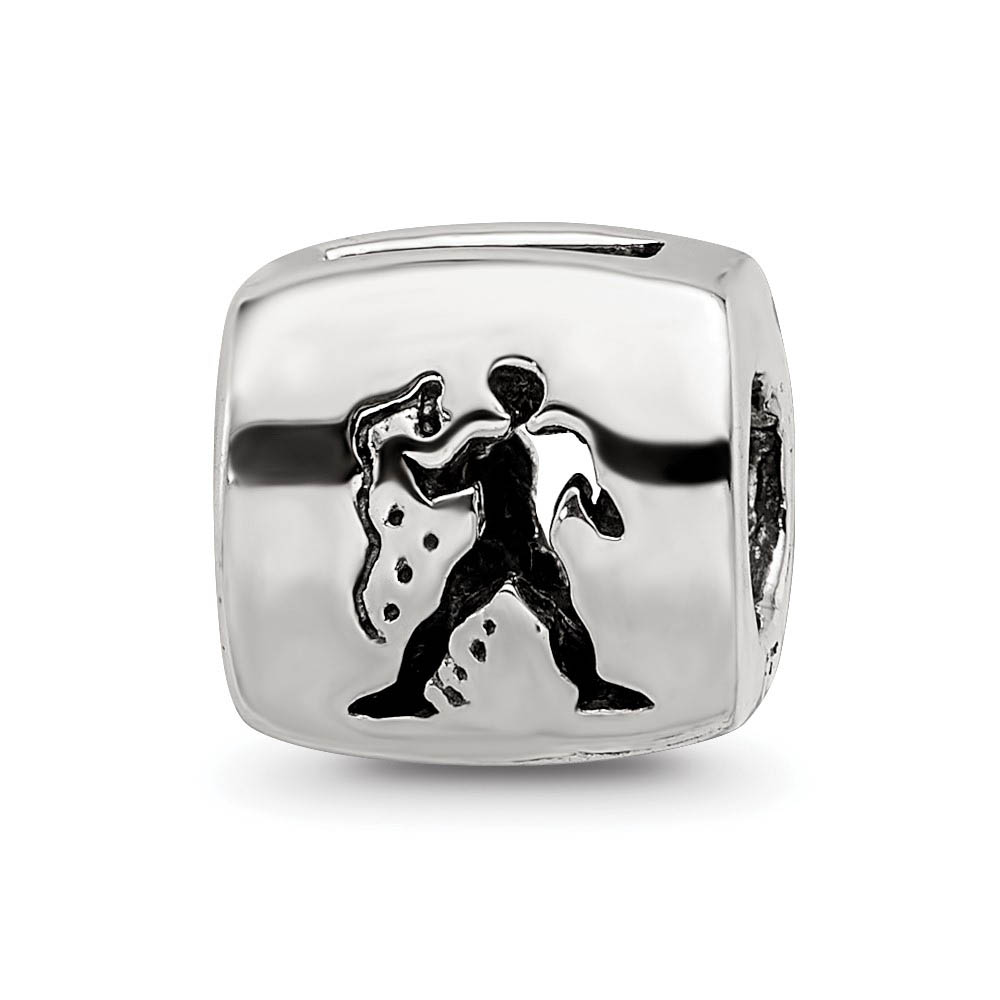 Sterling Silver Aquarius the Water Bearer Zodiac Bead Charm