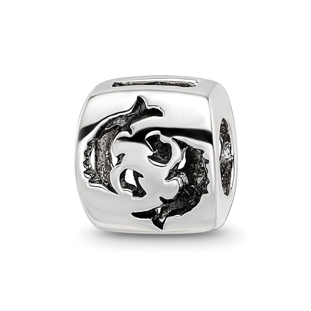 Sterling Silver Pisces the Fish Zodiac Bead Charm