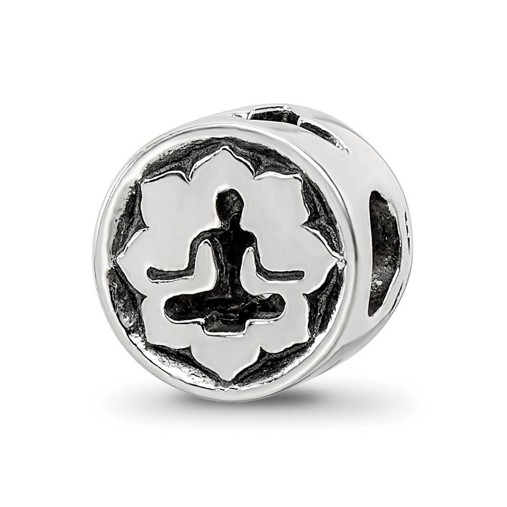 Sterling Silver Yoga Lotus Bead Charm