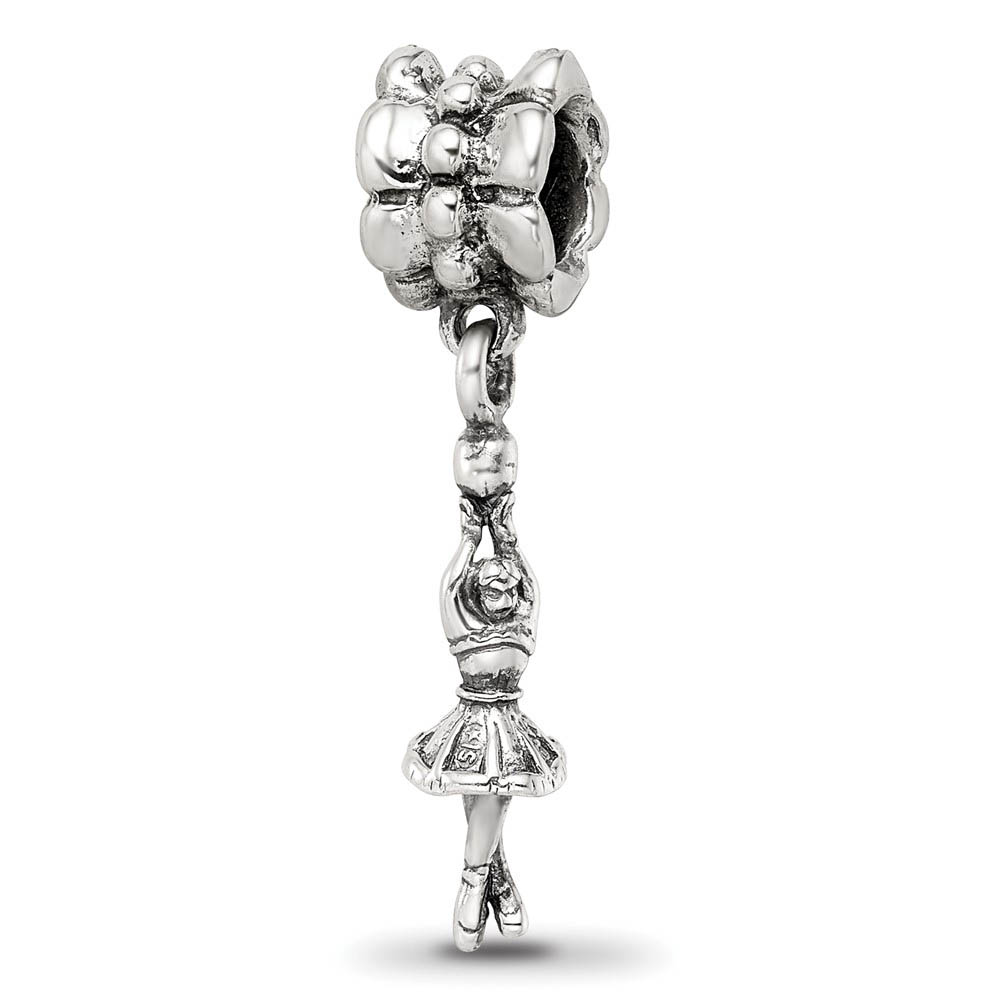 Sterling Silver Ballerina Dangle Bead Charm