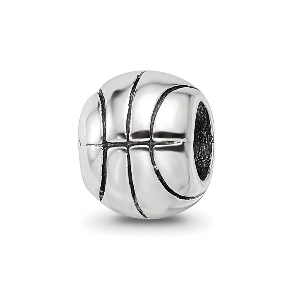 Sterling Silver Basketball Bead Charm