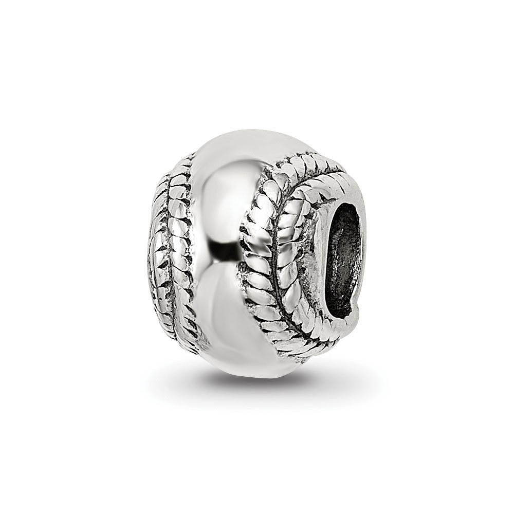Sterling Silver Baseball Bead Charm