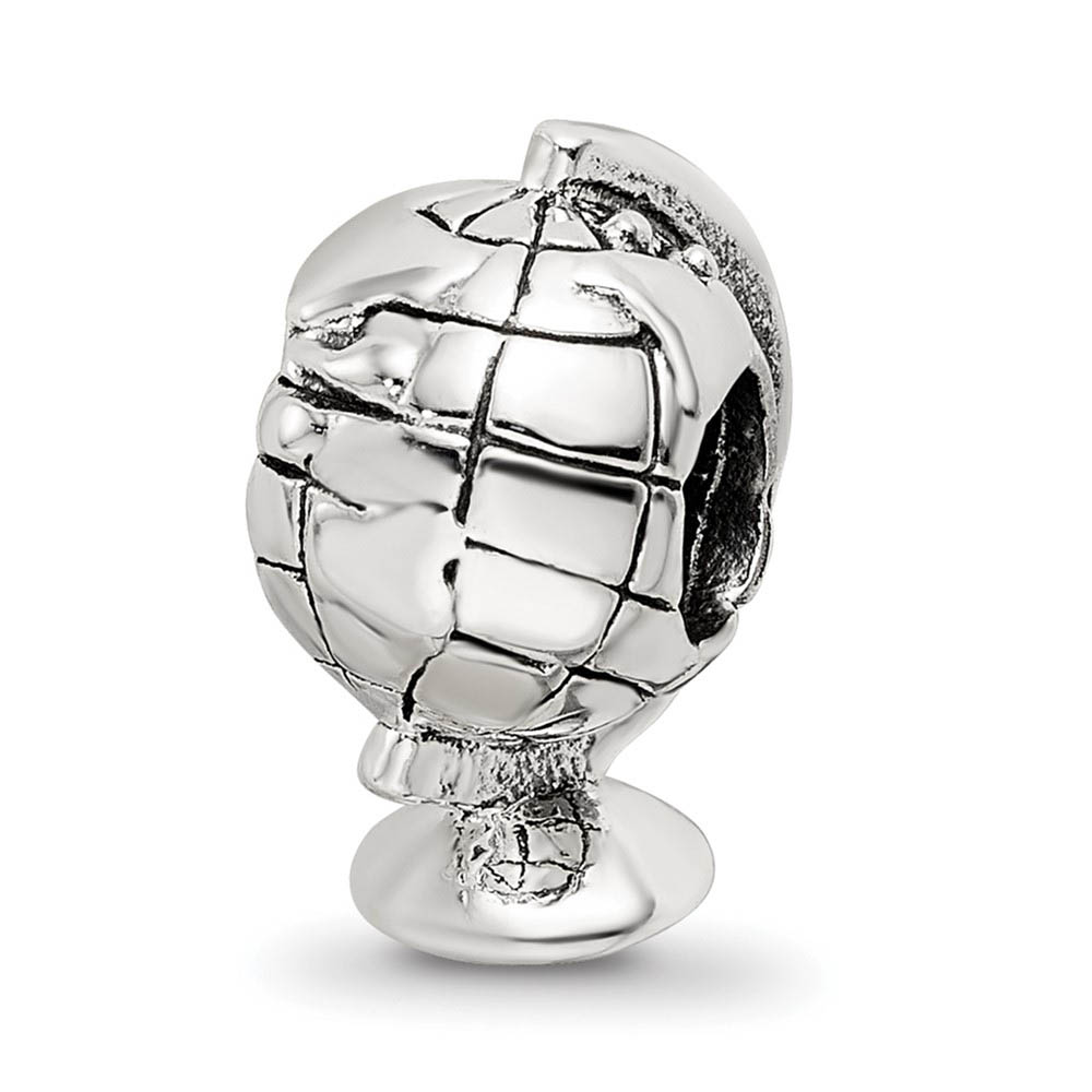 Sterling Silver Globe Bead Charm