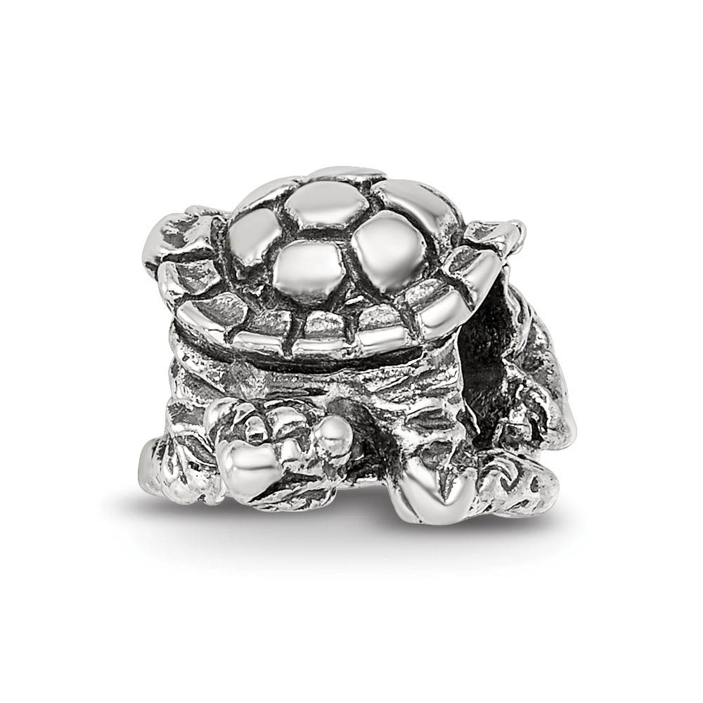 Sterling Silver Polished Turtle Bead Charm