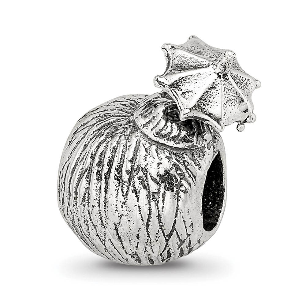 Coconut Drink Charm in Silver for 3mm Charm Bracelets