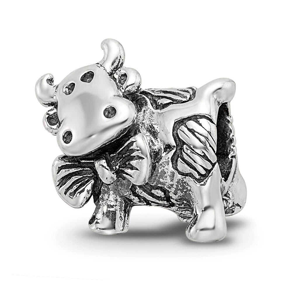 Sterling Silver Dairy Cow Bead Charm