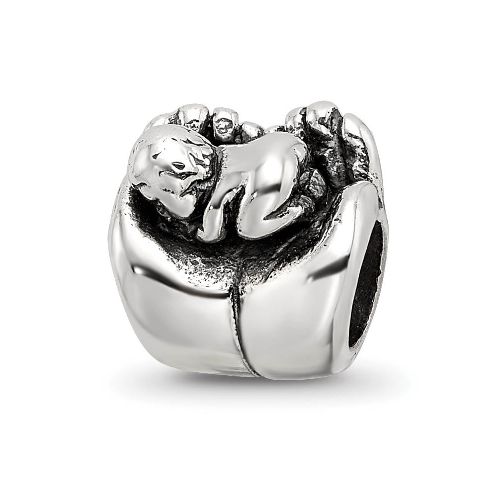 Sterling Silver Baby in Hands Bead Charm