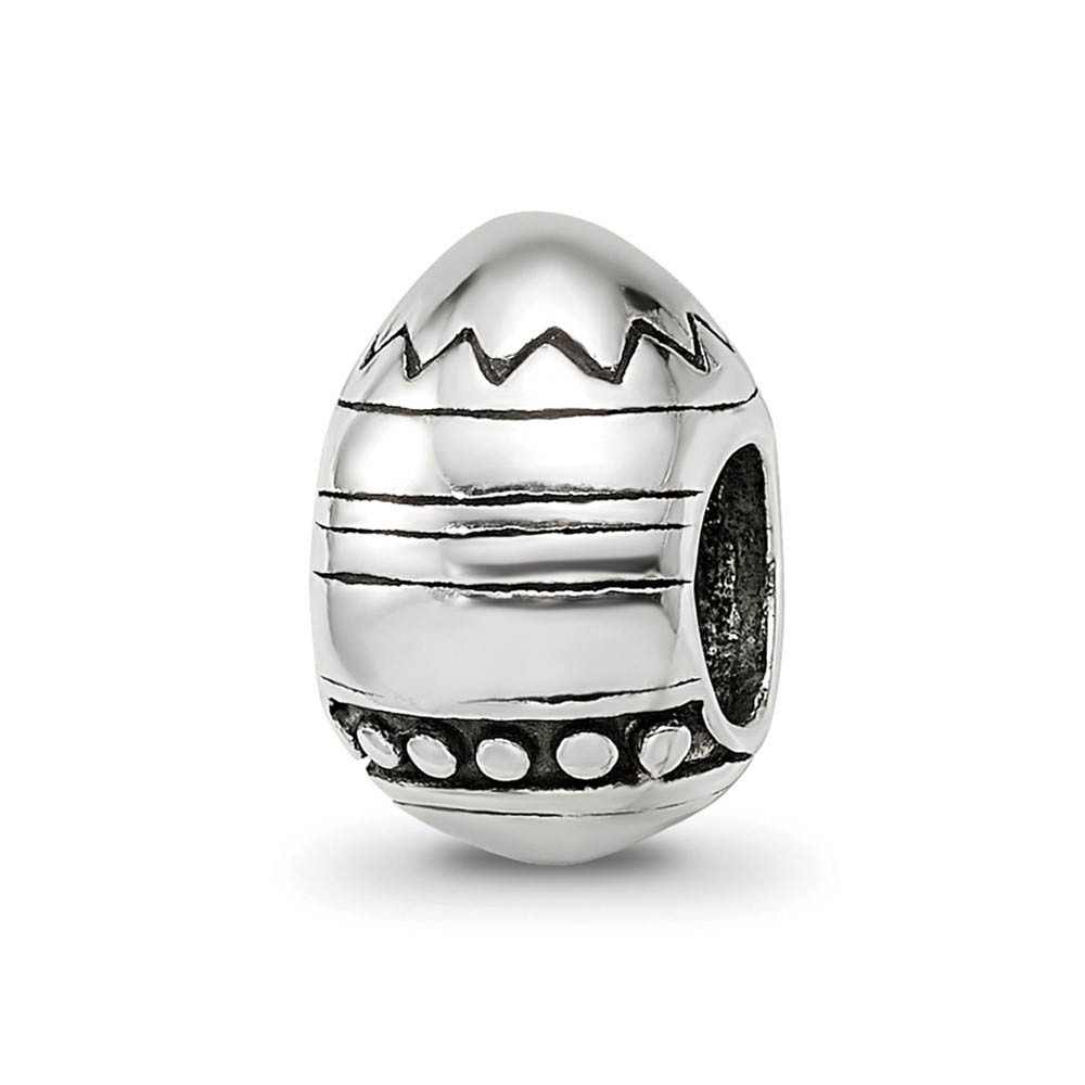 Easter Egg Charm in Silver for 3mm Charm Bracelets