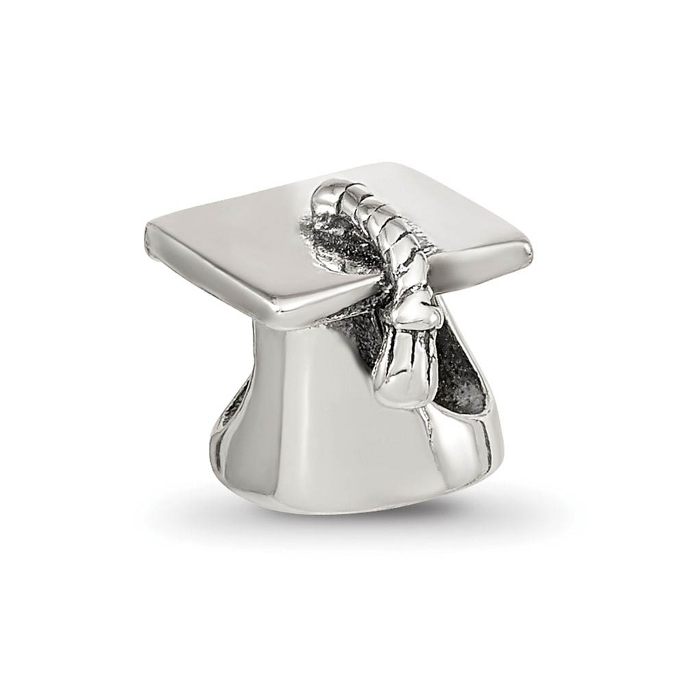 Graduation Cap Charm in Silver for 3mm Charm Bracelets