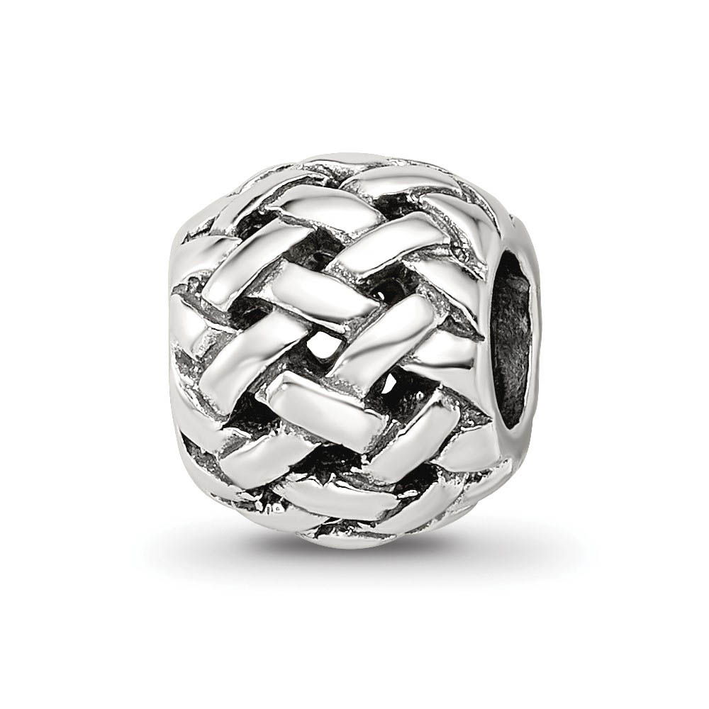 Sterling Silver Bali Woven Basket Bead Charm