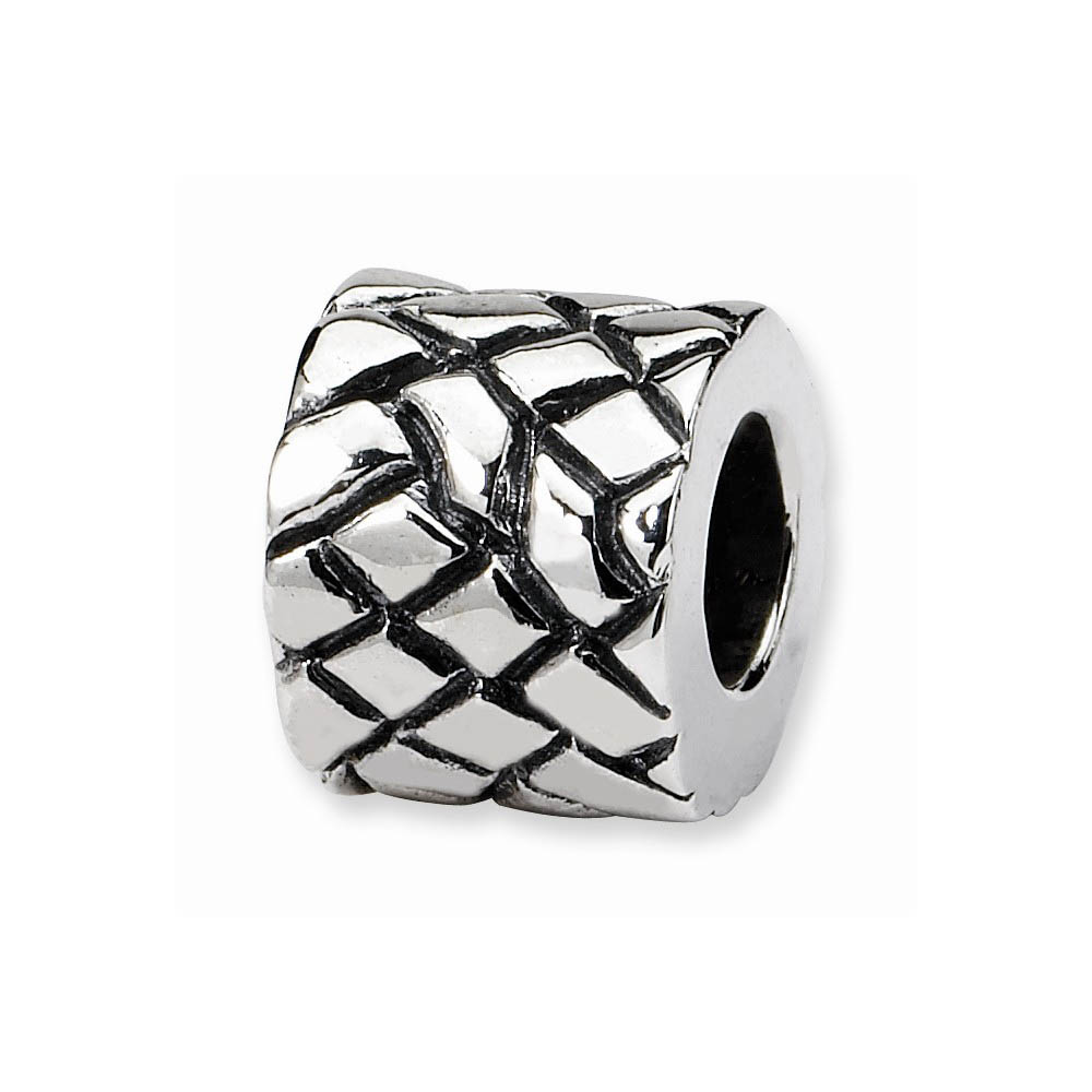 Sterling Silver Bali Basket Weave Bead Charm