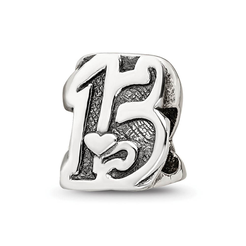 Sterling Silver Special Year Number 15 Bead Charm