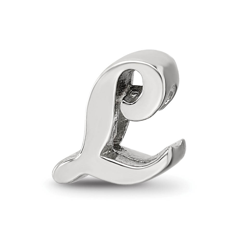 Sterling Silver Script Style, Letter Bead Charm