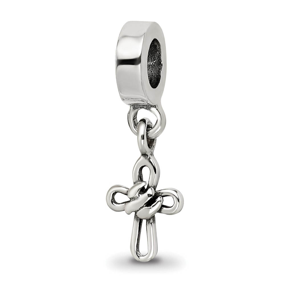 Sterling Silver Dangling Cross Bead Charm