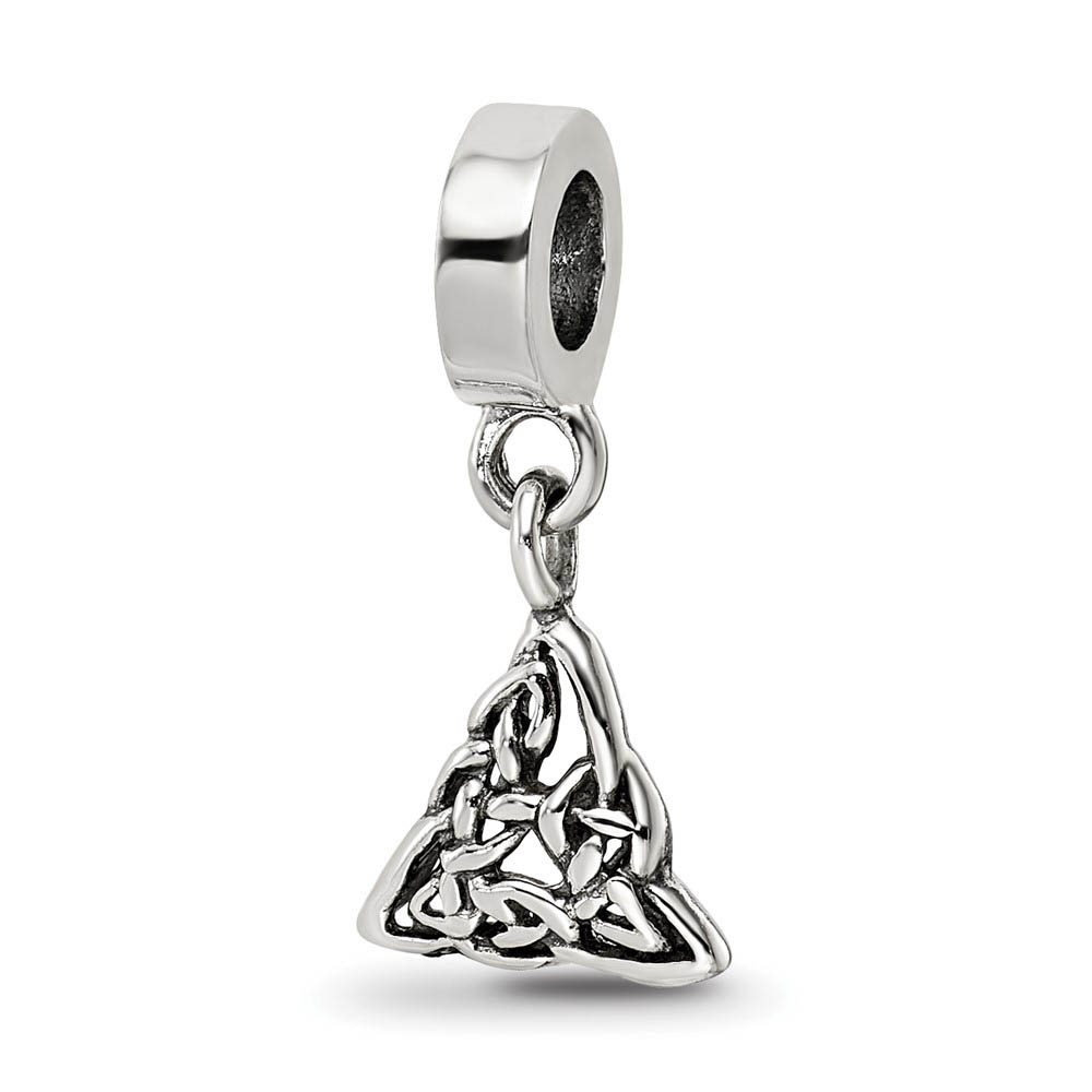 Celtic Trinity Dangle Charm in Silver for 3mm Charm Bracelets