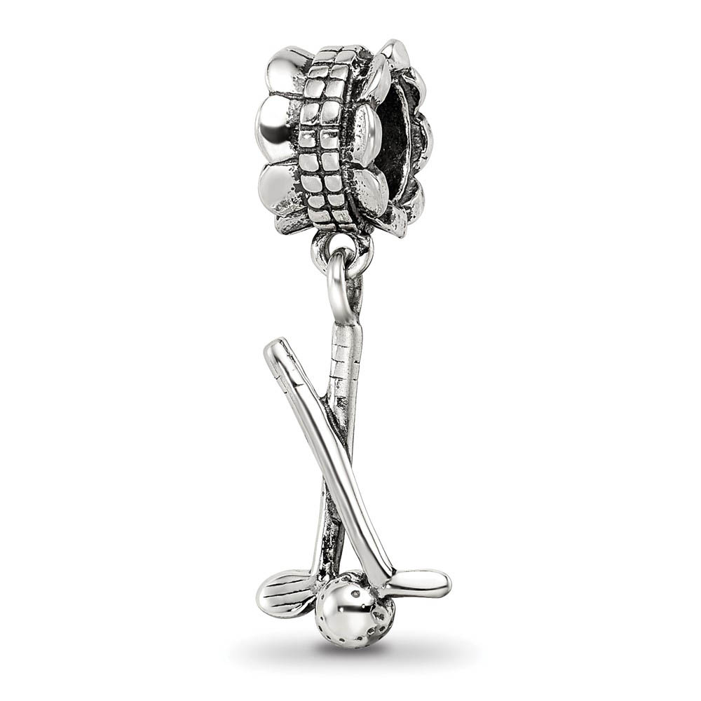 Sterling Silver Golf Clubs Dangle Bead Charm