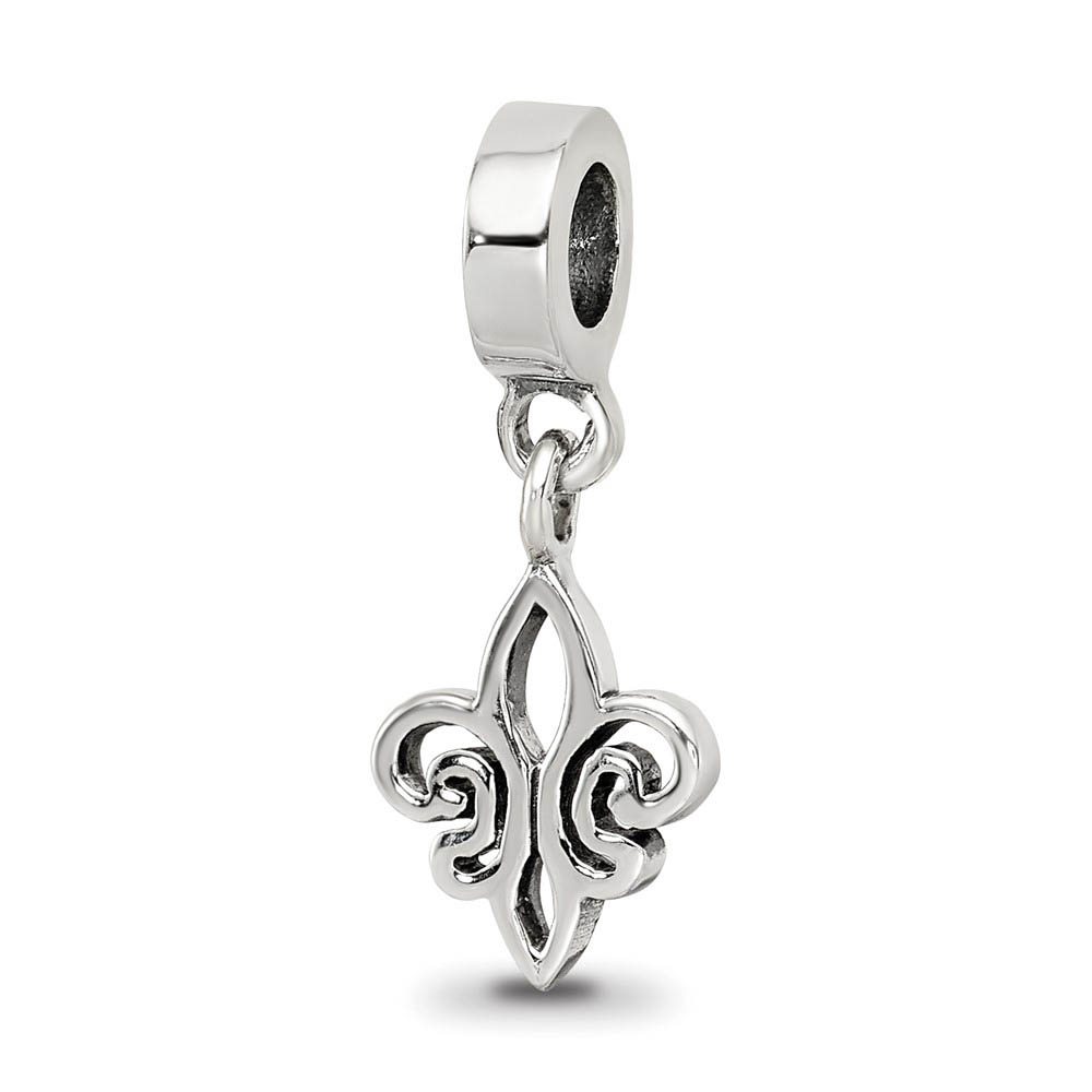 Sterling Silver Fleur de lis Dangle Bead Charm