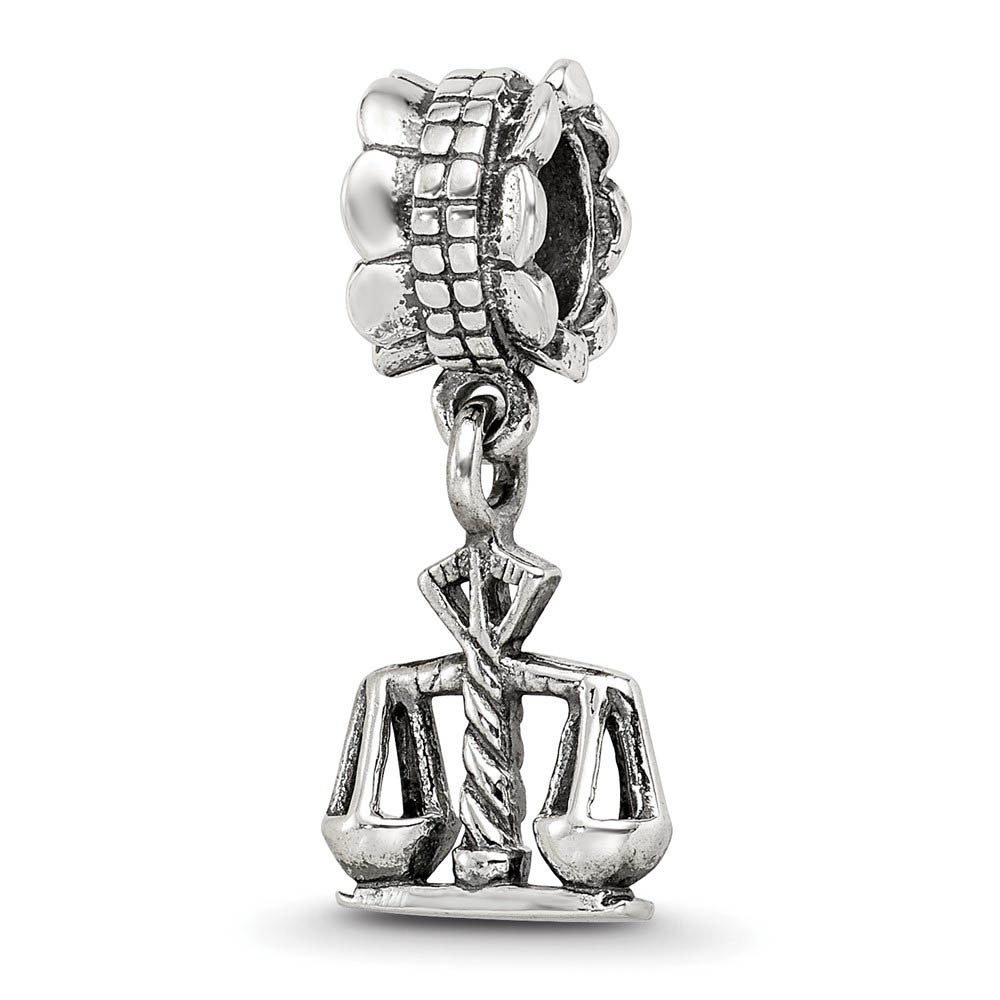 Sterling Silver Scales of Justice Dangle Bead Charm