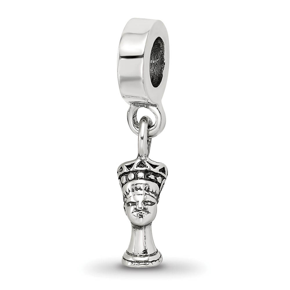 Sterling Silver Nefertiti Dangle Bead Charm