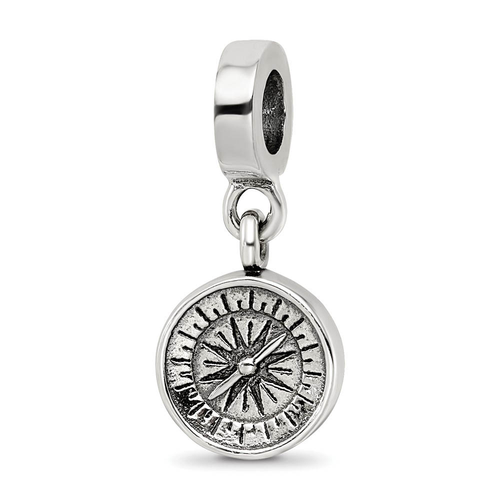 Sterling Silver Compass Dangle Bead Charm