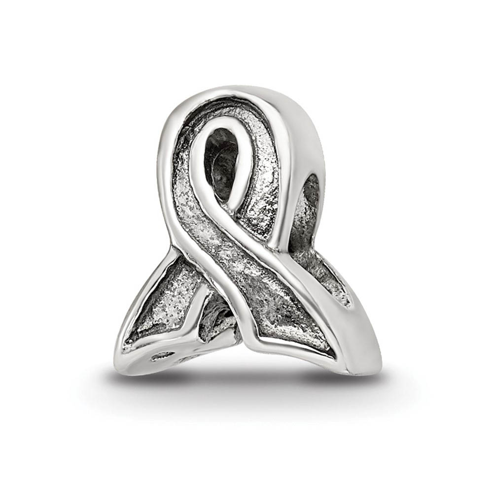 Sterling Silver Awareness Ribbon Bead Charm