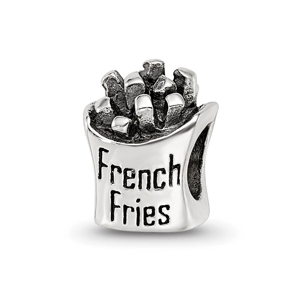 Sterling Silver French Fries Bead Charm