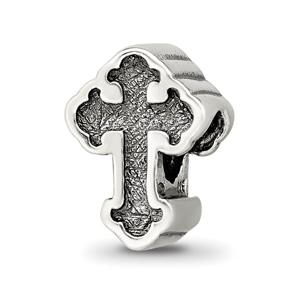 Sterling Silver Budded Cross Bead Charm