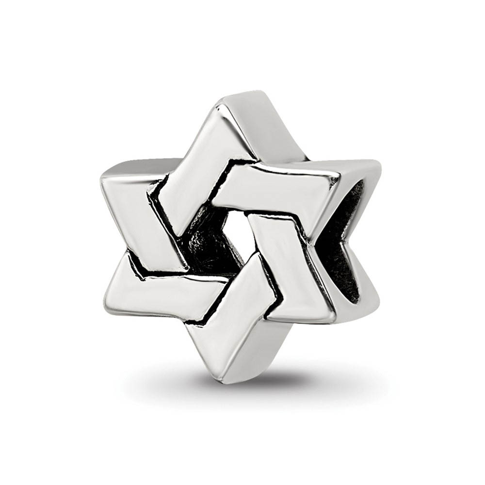 Sterling Silver Star of David Bead Charm