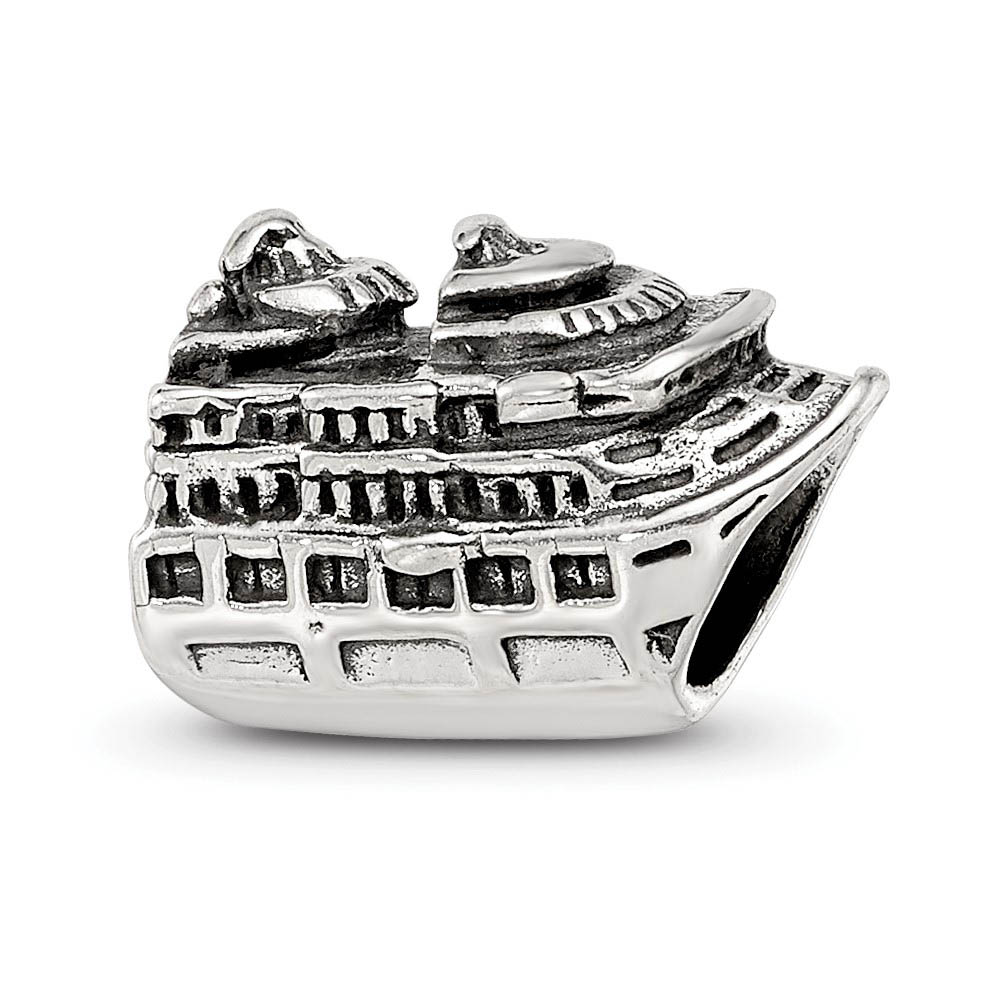 Cruise Ship Charm in Silver for 3mm Charm Bracelets