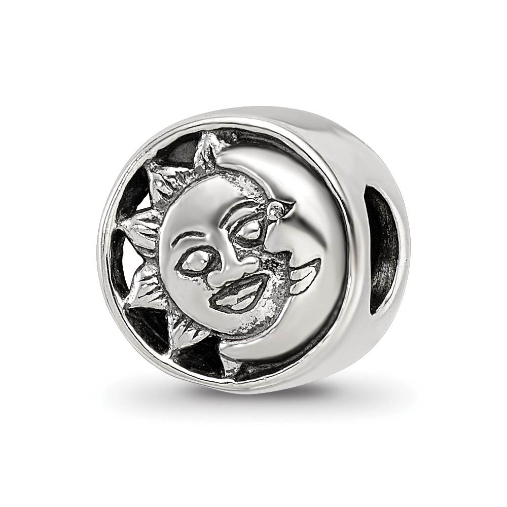 Sterling Silver Sun and Moon Bead Charm
