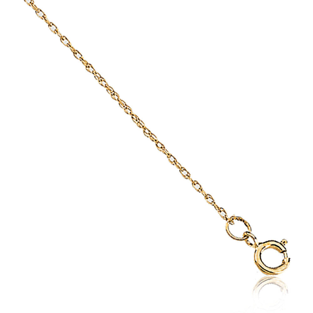 1mm 14k Yellow Gold, Solid Loose Rope Chain Necklace