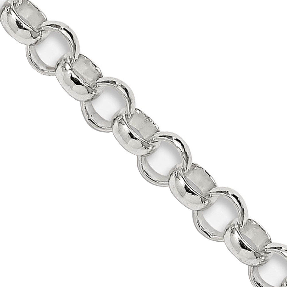 3mm Sterling Silver Solid Rolo Chain Necklace