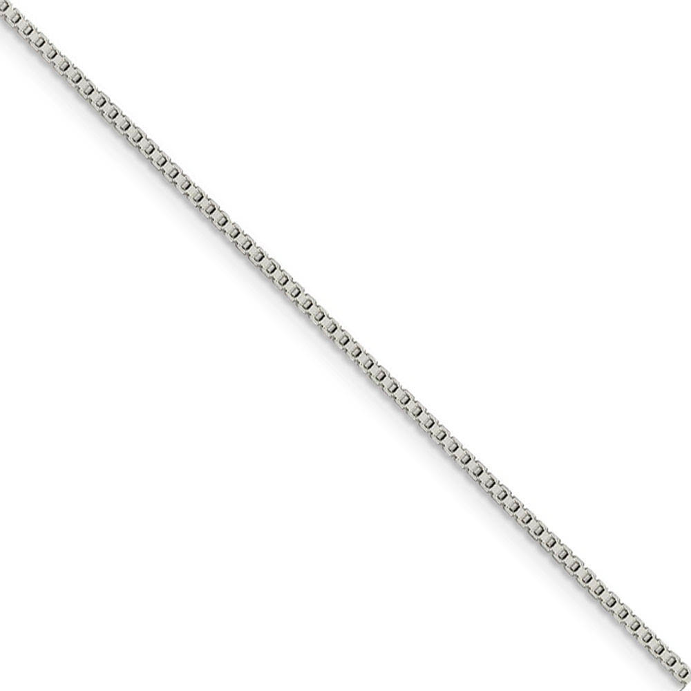 1.25mm Sterling Silver, Box Chain Necklace, 16 Inch