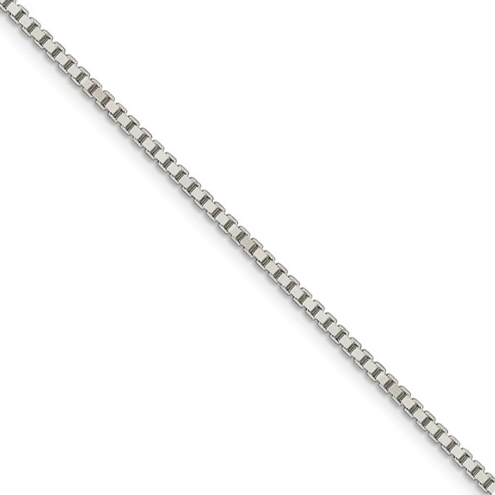 1.75mm Sterling Silver, Box Chain Necklace, 16 Inch