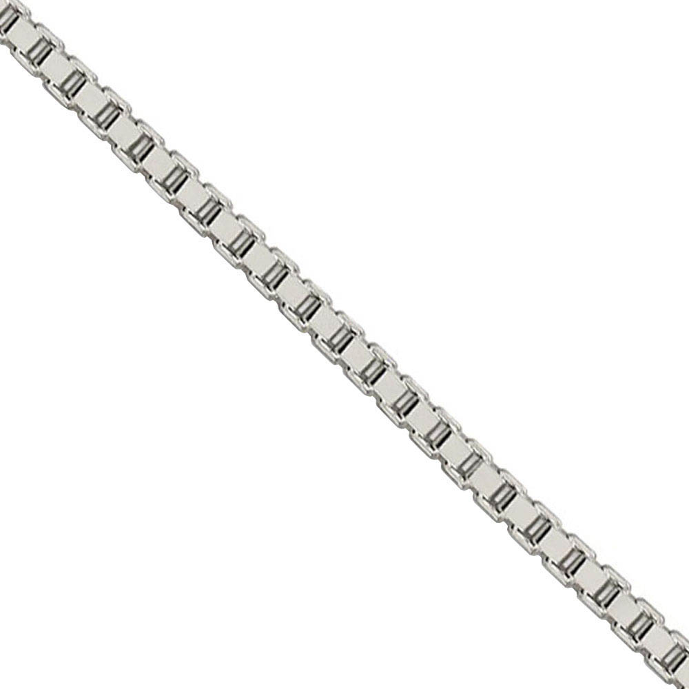 2.5mm Sterling Silver, Solid Box Chain Necklace