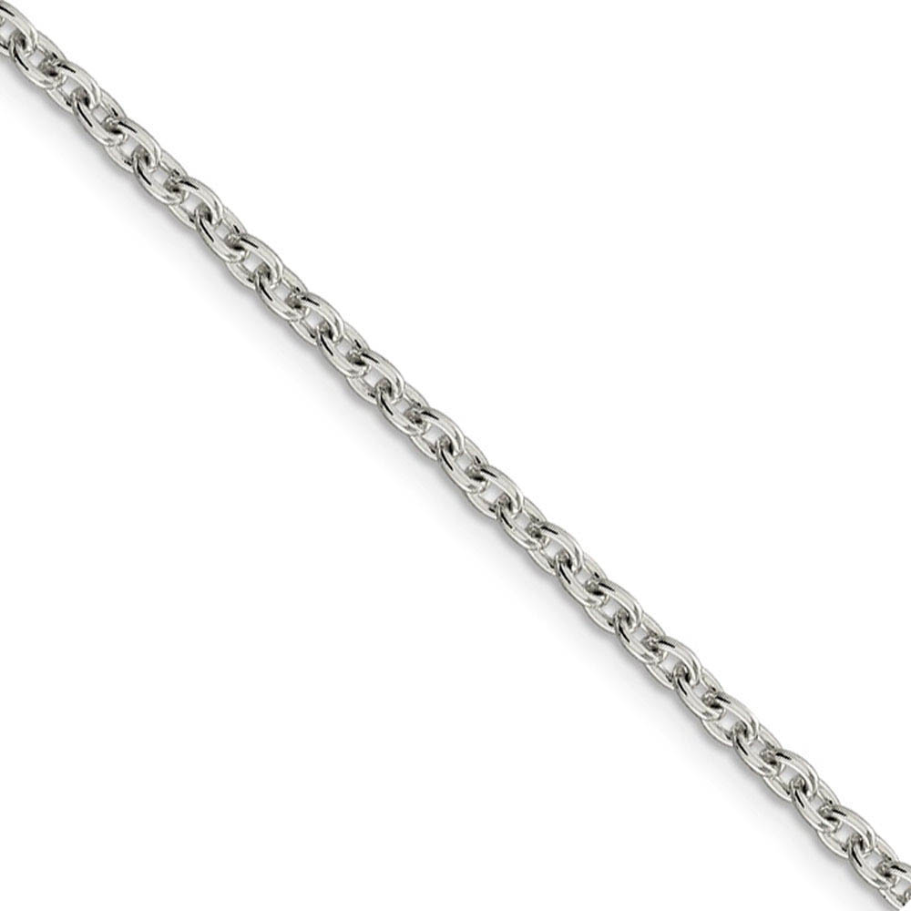 2.75mm Sterling Silver, Solid Cable Chain Necklace, 16 Inch