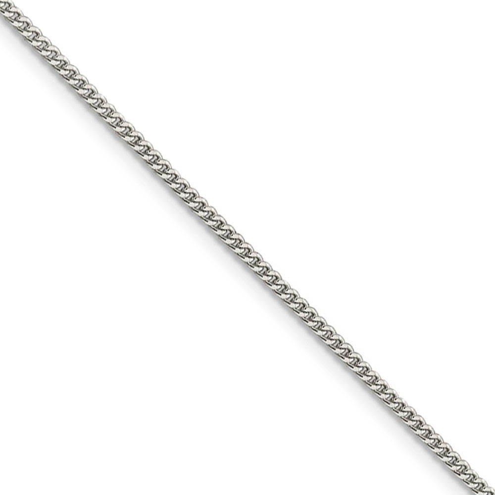 1.75mm Sterling Silver, Solid Curb Chain Necklace, 16 Inch