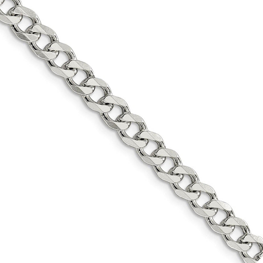 6mm Sterling Silver, Solid Curb Chain Necklace