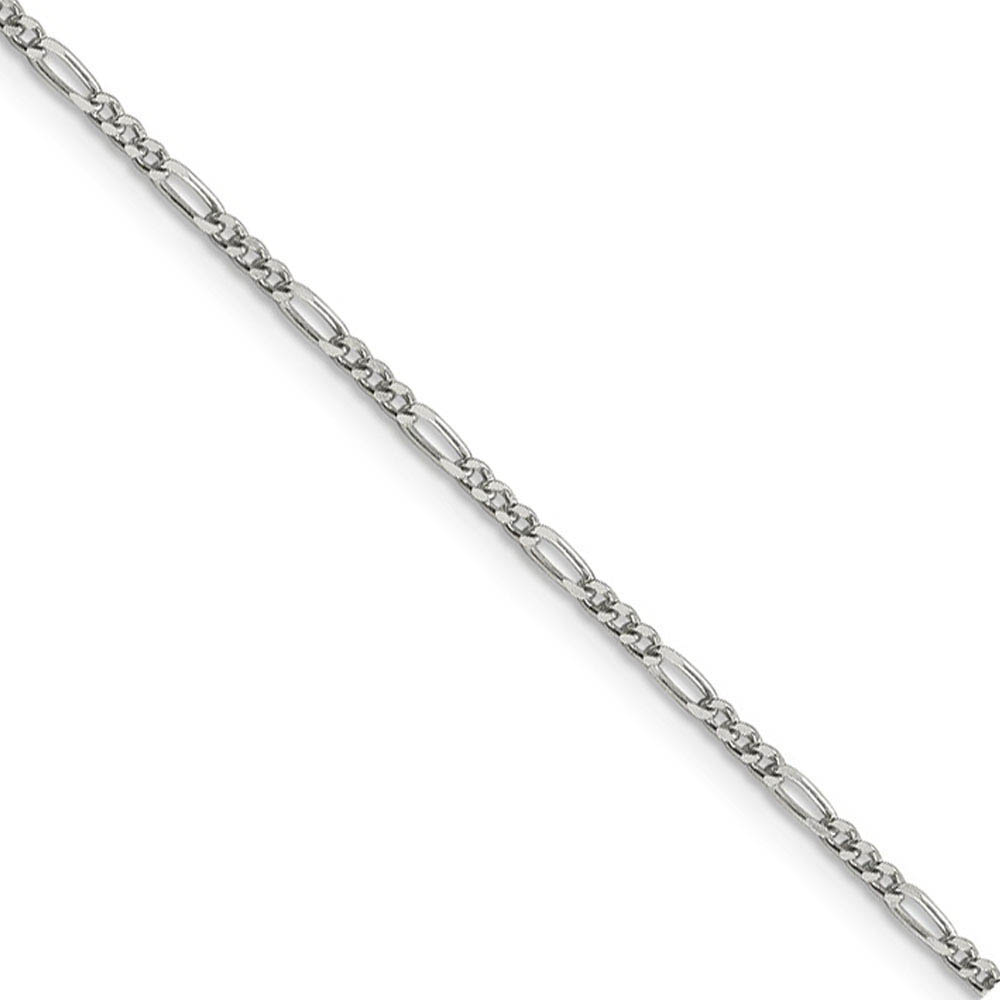 1.75mm Sterling Silver, Solid Figaro Chain Necklace