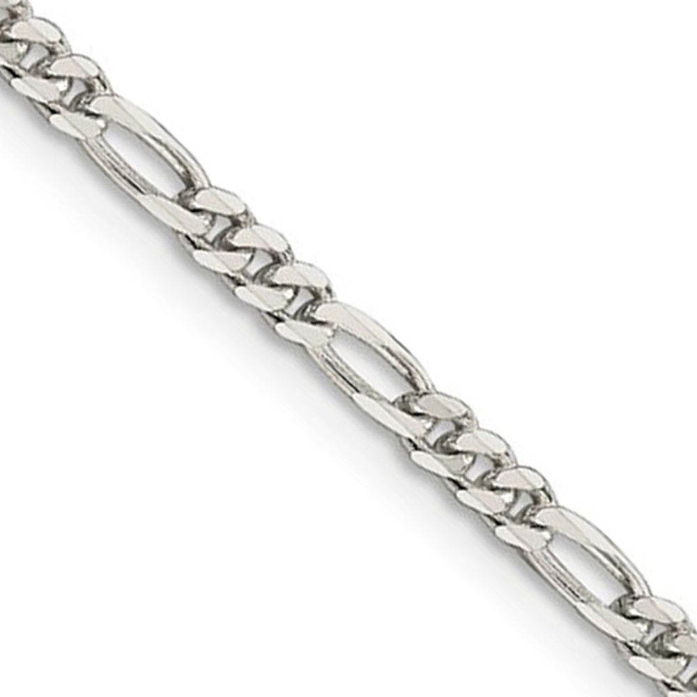 2.8mm Sterling Silver, Solid Figaro Chain Necklace