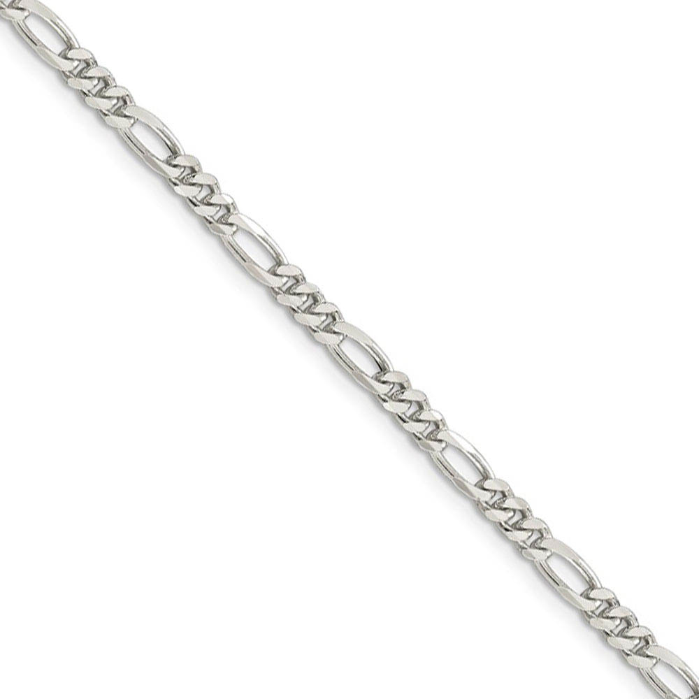 3.5mm Sterling Silver, Solid Figaro Chain Necklace