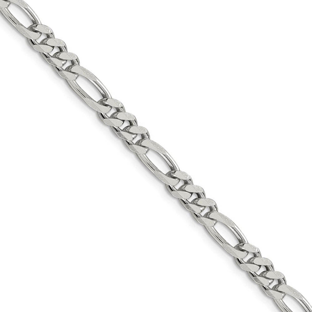 Men's 5.25mm Sterling Silver, Solid Figaro Chain Necklace