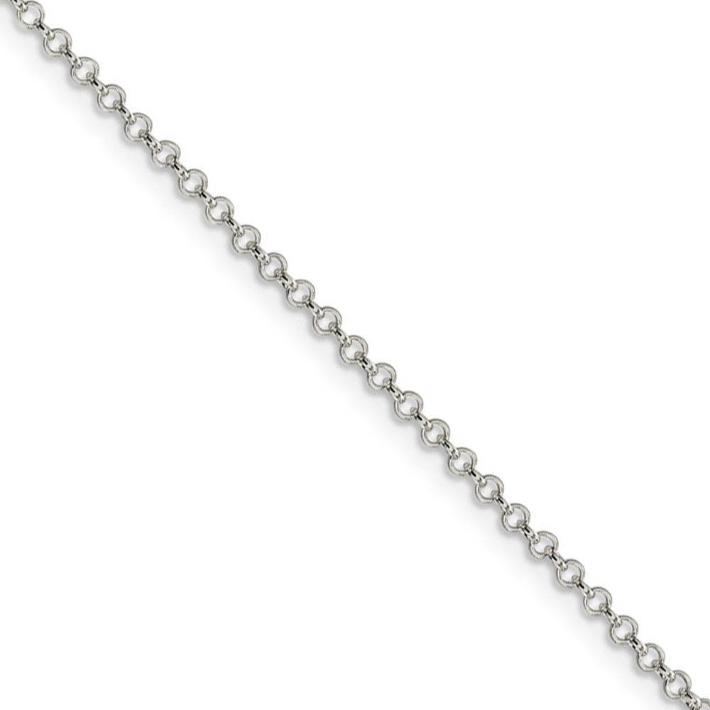2mm Sterling Silver, Solid Rolo Chain Necklace