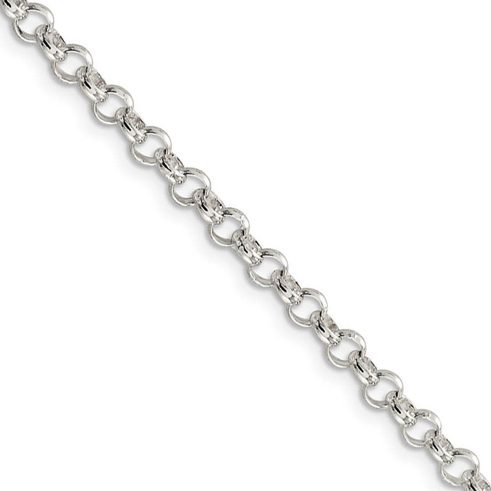 4mm Sterling Silver, Solid Rolo Chain Necklace, 16 Inch