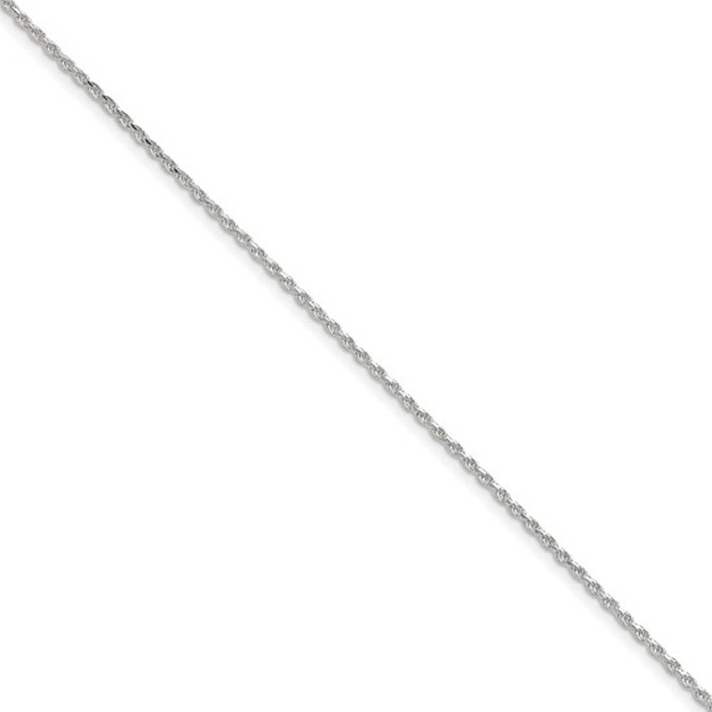 1.5mm Sterling Silver, Diamond Cut Solid Rope Chain Bracelet