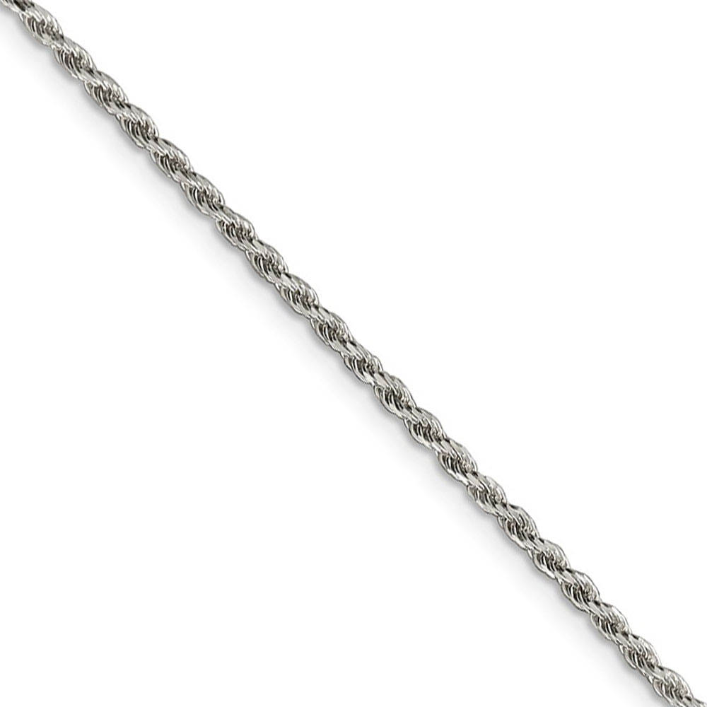 1.75mm Sterling Silver, Diamond Cut Solid Rope Chain Necklace