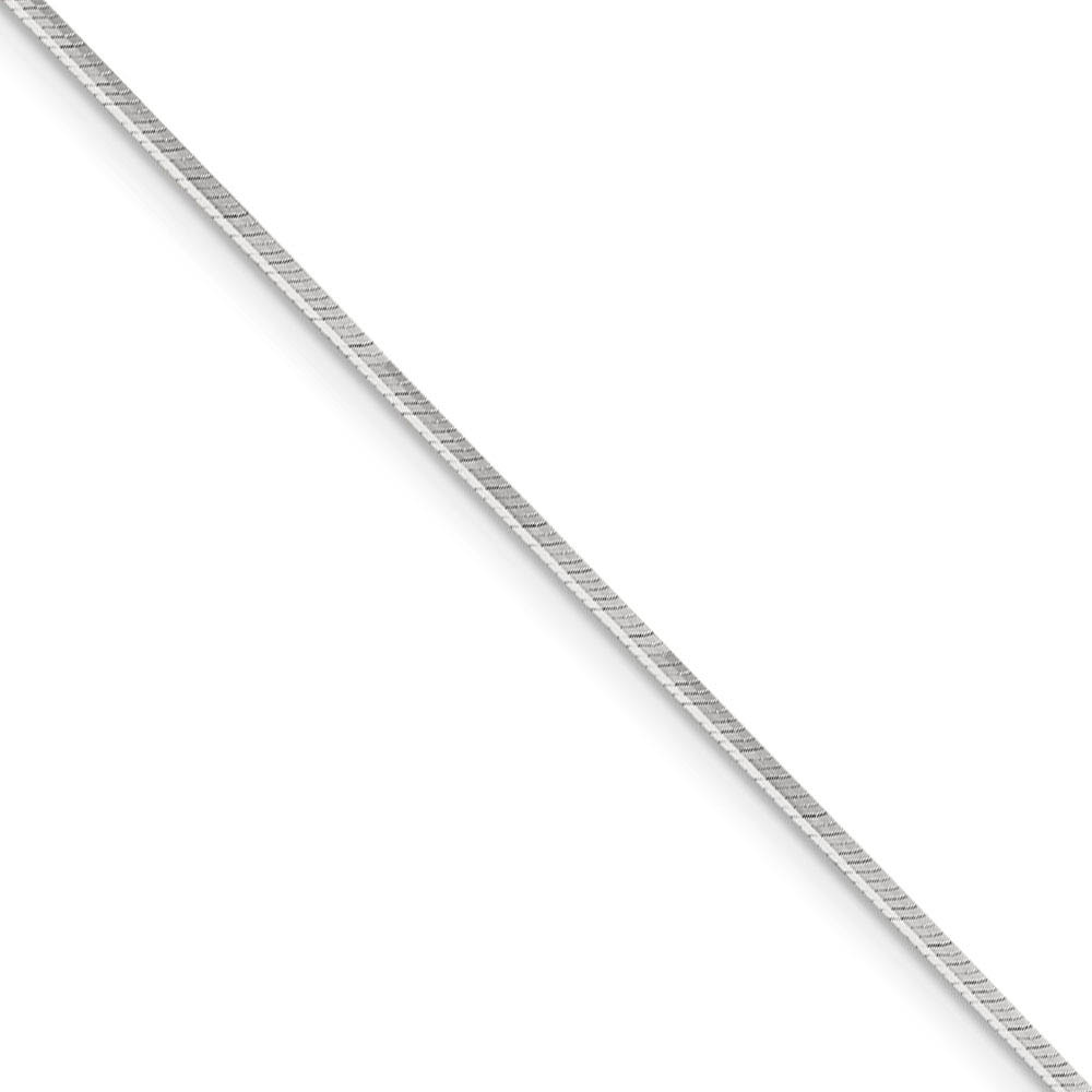 1.5mm Sterling Silver, Octagonal Solid Snake Chain Necklace, 16 Inch